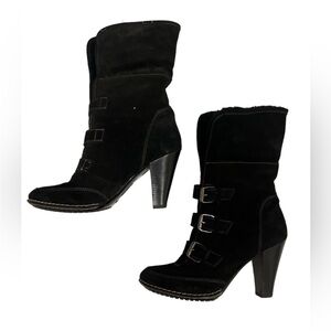 EUC: $189 SOFFT Suede Shearling-Lined Boots, Size 9.5